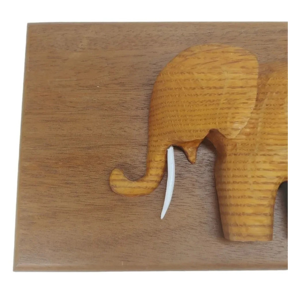Wooden Elephant Wall Plaque - Picture 3 of 5